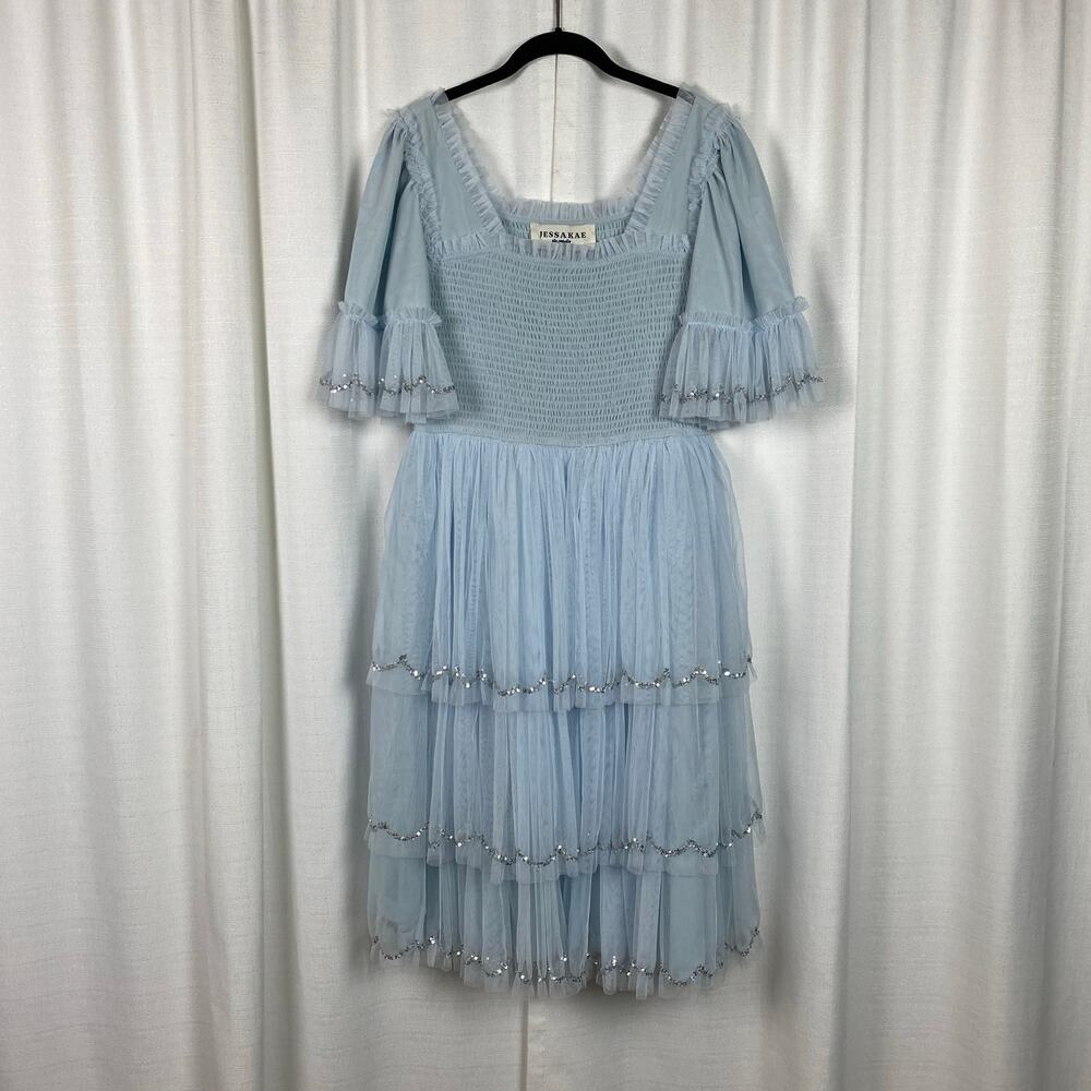 JessaKae Pale Blue Tiered Midi Dress - Picture 5 of 15